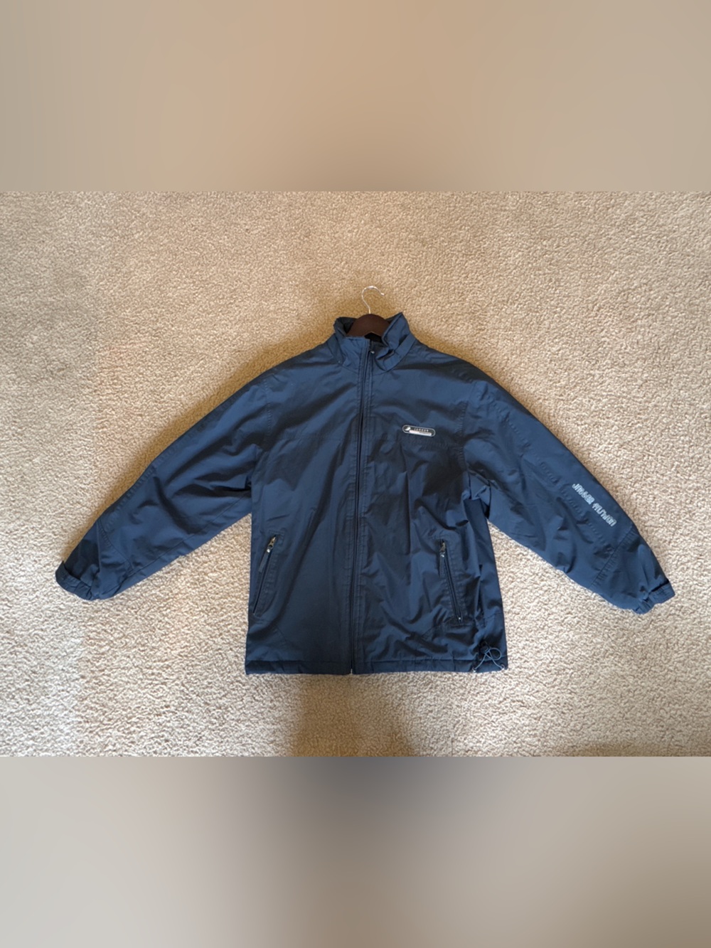 Vintage Navy blue Jagger jacket with adjustable waist and pockets